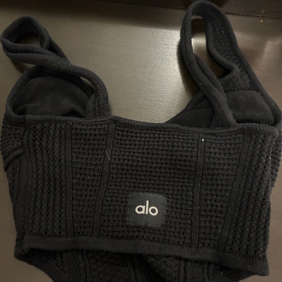 Alo Open-Knit Chase The Sun Corset Tank in size small - Picture 3 of 5